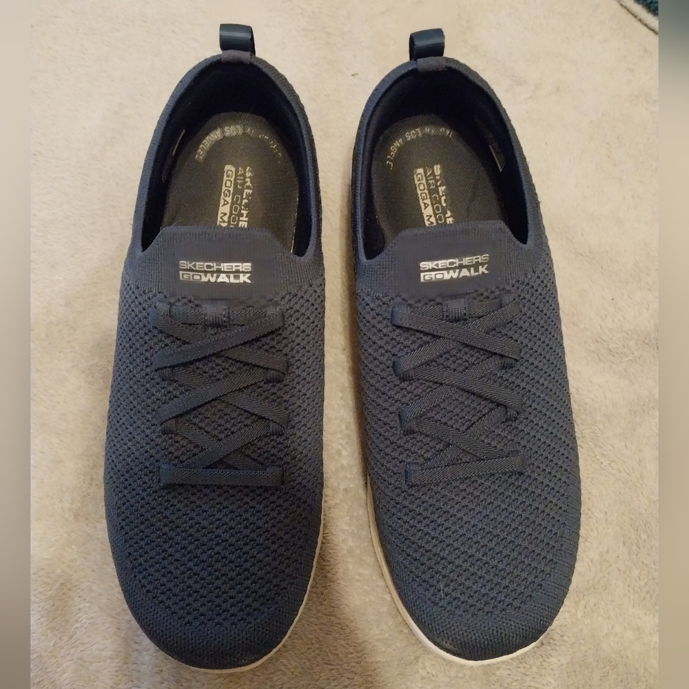 Skechers GOwalk Navy Knit Slip-On Sneakers Size 9 WIDE - Picture 5 of 9